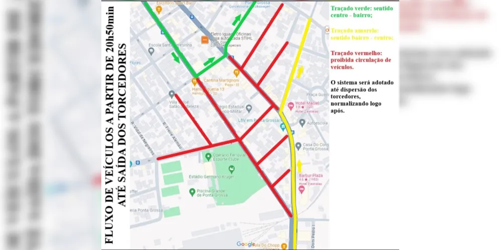 a partir das 20h50, as ruas Lúcio de Mendonça e Leocádio Corrêa, além de um trecho da avenida Visconde de Mauá também serão fechadas.