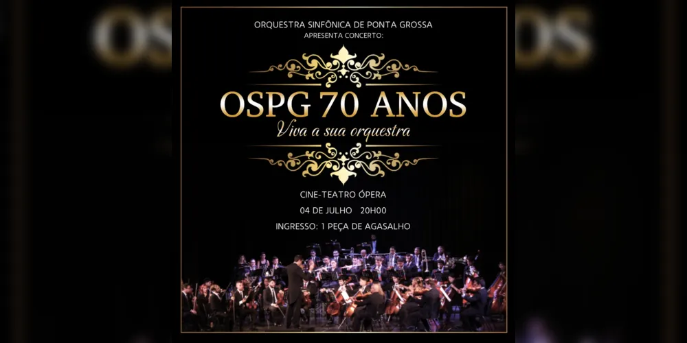 Imagem ilustrativa da imagem Concerto celebra 70 anos da Orquestra Sinfônica de PG