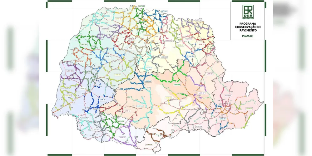 Mapa mostra os detalhes do projeto do Governo Estadual do Paraná