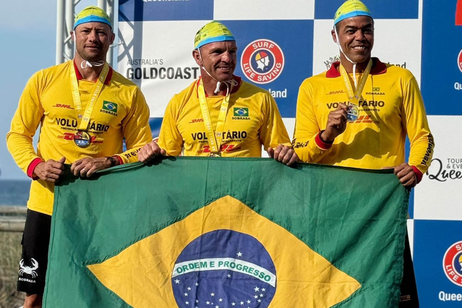 Vitor Dias Dvorsak (esquerda), Flávio Roberto Blum (centro) e Marcelo Fernandes Mendes (direita)