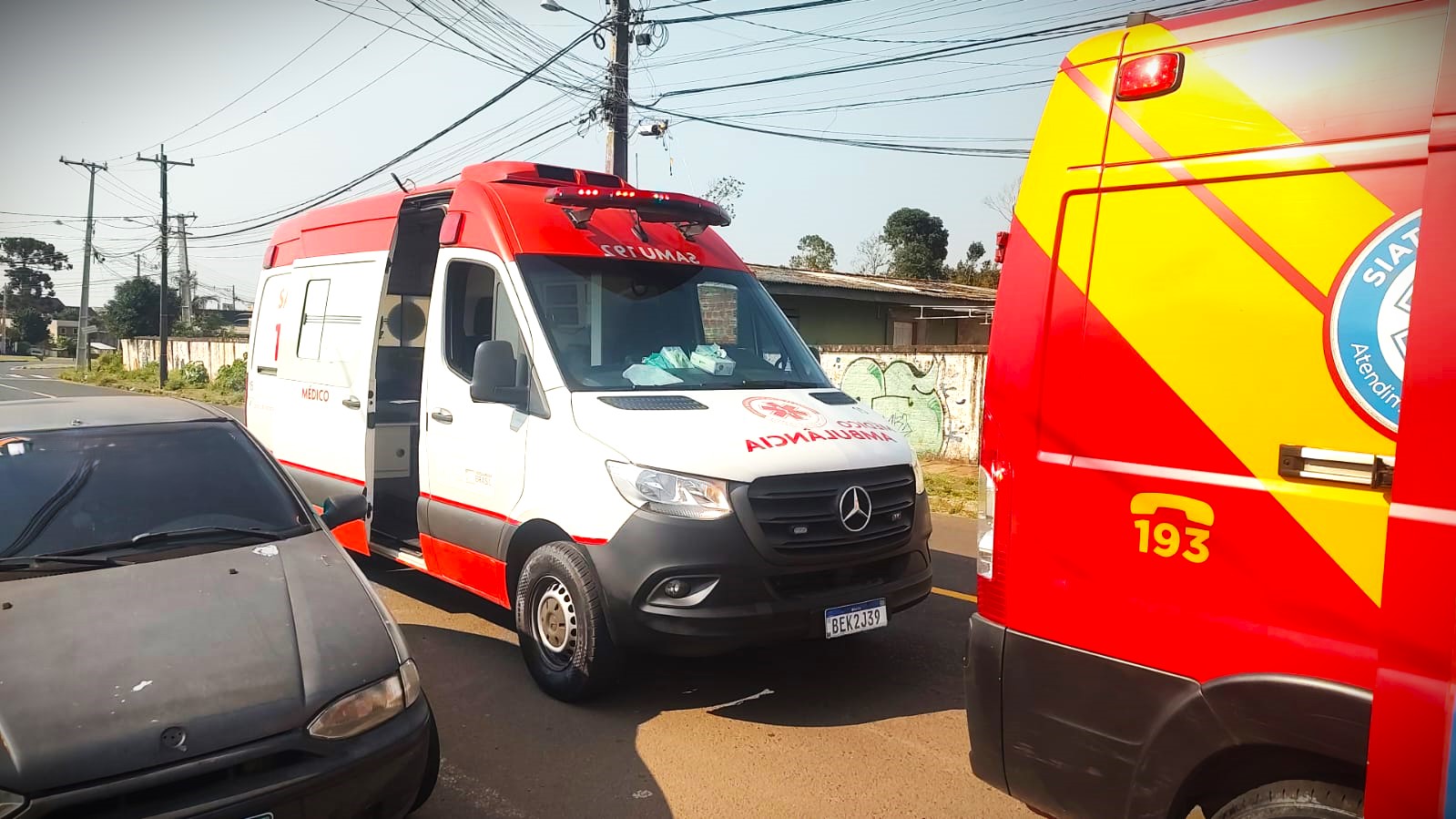 Equipe do Samu também foi acionada para o local do crime