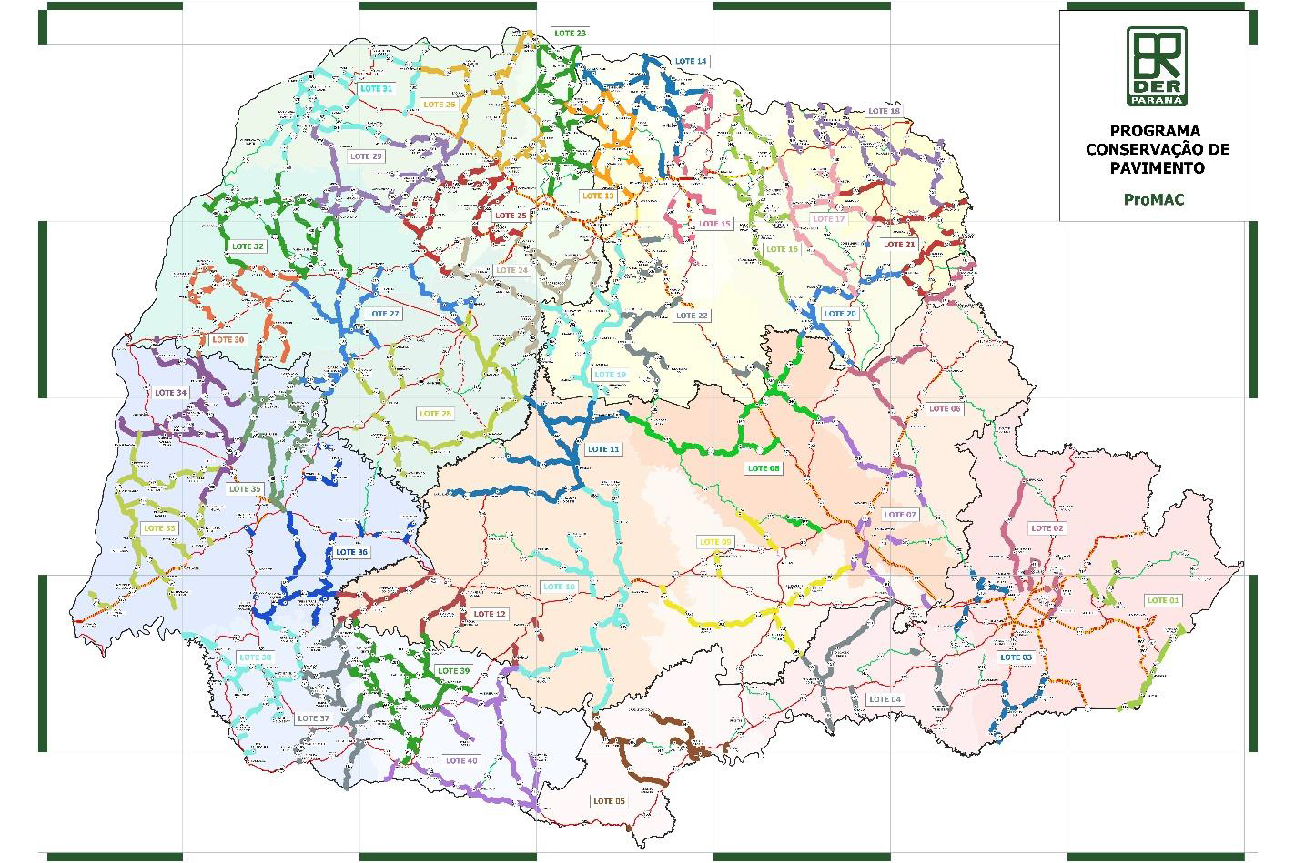 Mapa mostra os detalhes do projeto do Governo Estadual do Paraná