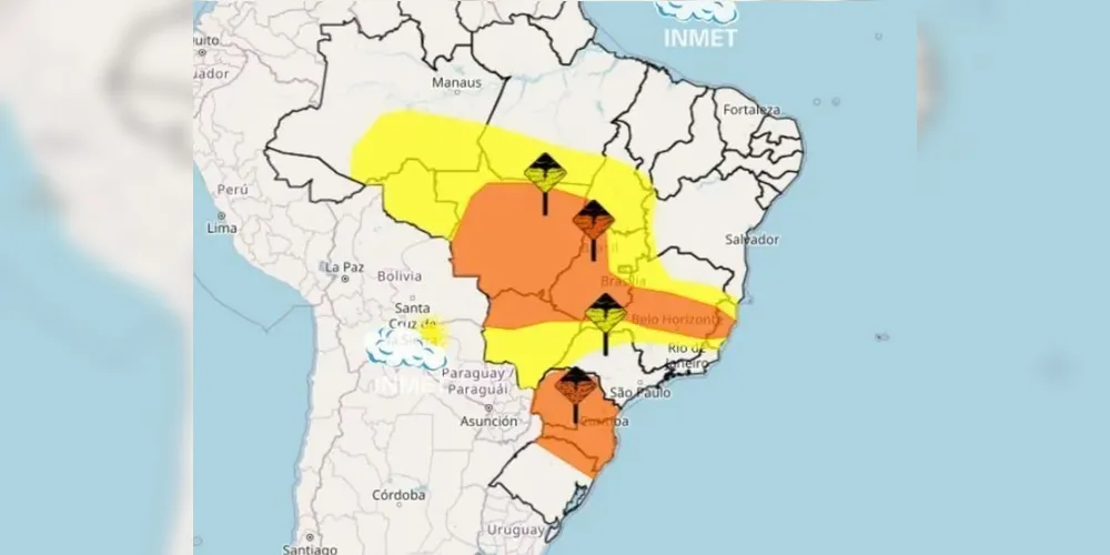 Imagem ilustrativa da imagem Paraná recebe alerta laranja para tempestade nesta segunda