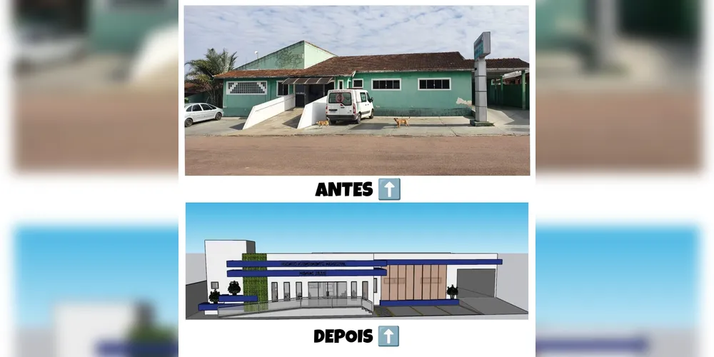 Confira imagem do projeto de reforma divulgado pela Prefeitura Municipal de Porto Amazonas.