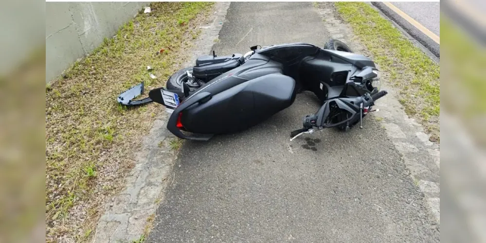 Motocicleta envolvida no acidente