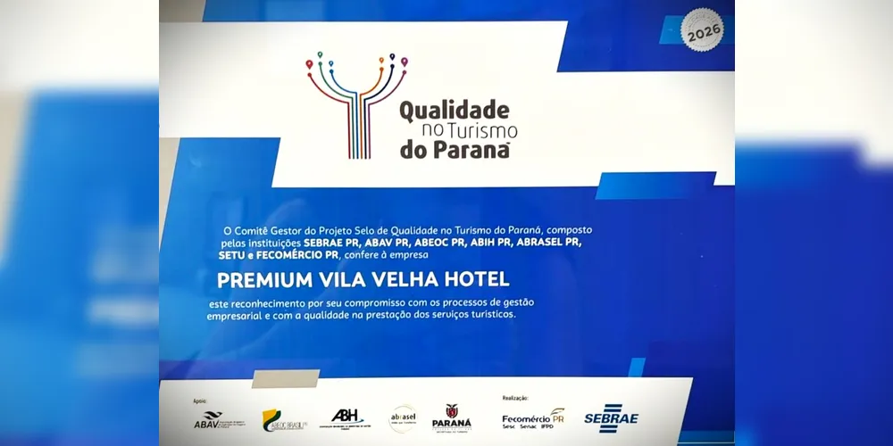 Selo idealizado pelo Sebrae do Paraná