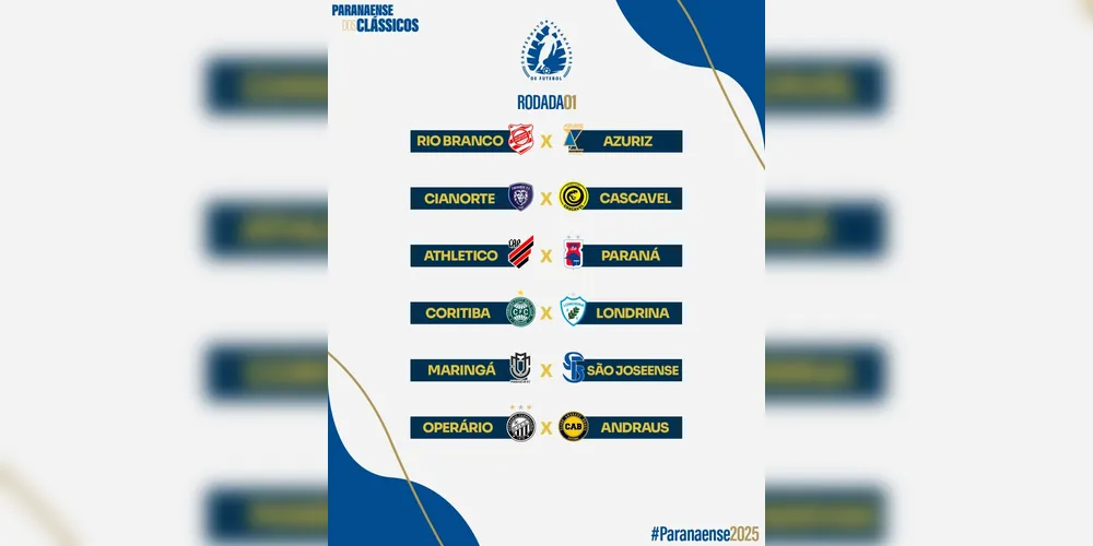 O estadual inicia no dia 11 de janeiro, com a partida entre Athletico Paranaense e Paraná Clube.