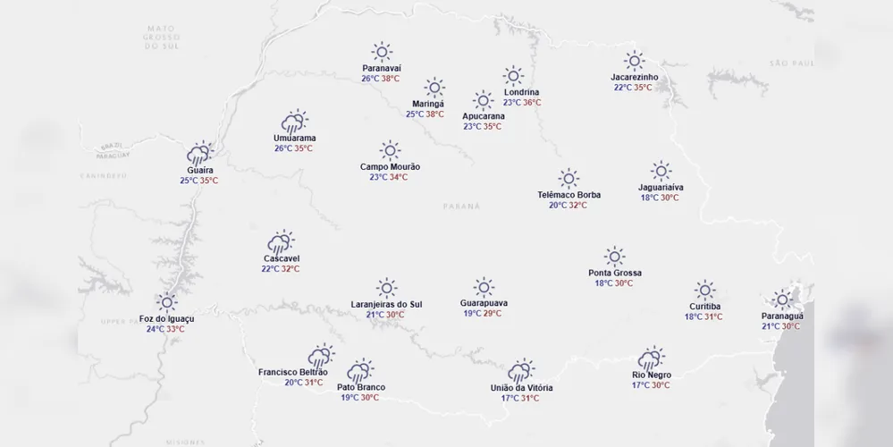 Imagem ilustrativa da imagem Chuva tem data para voltar ao PR e com risco de tempestades