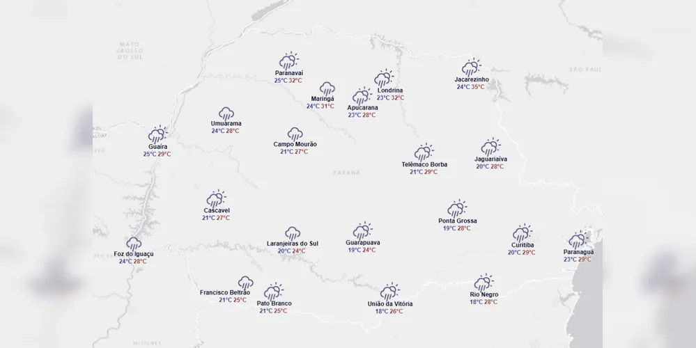 Imagem ilustrativa da imagem Chuva tem data para voltar ao PR e com risco de tempestades