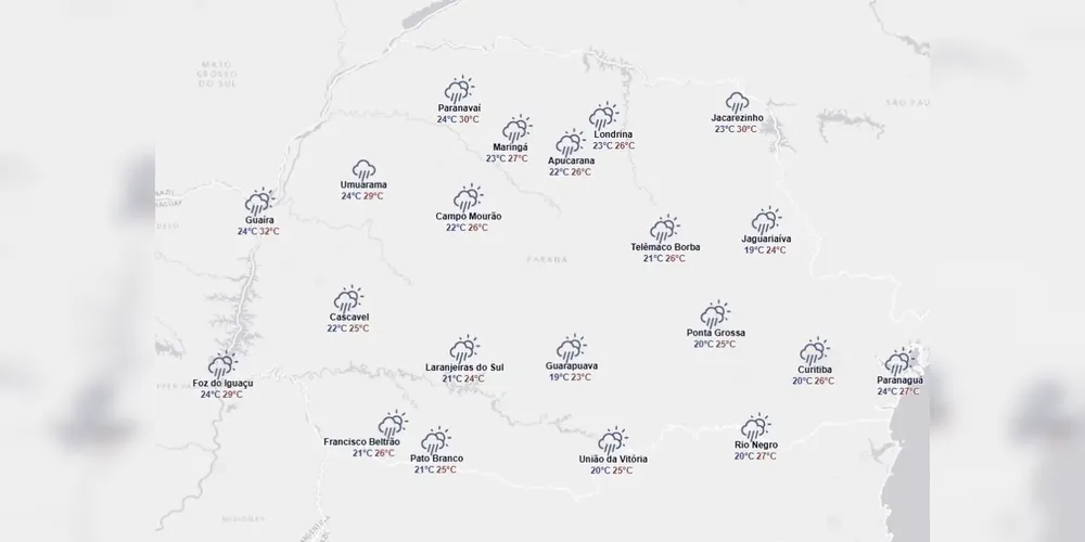 Imagem ilustrativa da imagem Chuva tem data para voltar ao PR e com risco de tempestades