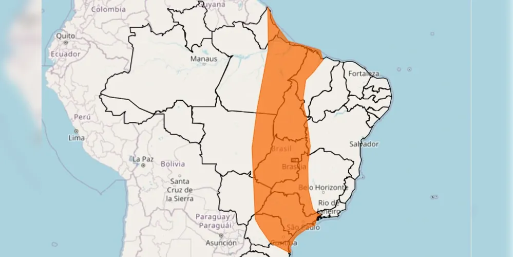 Faixa de alerta laranja atravessa o país, com previsão para chuvas intensas, ventos fortes e risco de alagamentos