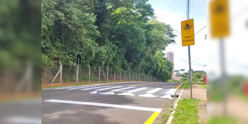 Travessia elevada localizada em frente a Praça do Por do Sol garante mais segurança aos transeuntes