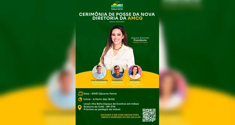 Cerimônia de posse acontece nesta quarta-feira (29).