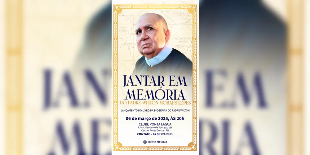 Imagem ilustrativa da imagem Jantar em memória de Padre Wilton acontece nesta quinta em PG