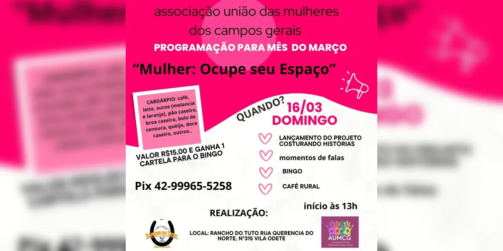 Imagem ilustrativa da imagem Evento 'Mulher: Ocupe seu espaço' acontece neste domingo em PG