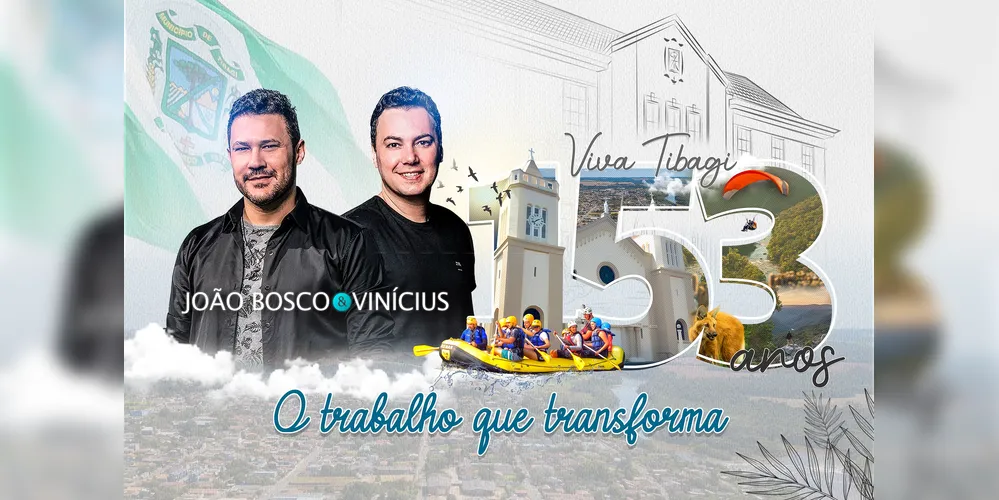 Imagem ilustrativa da imagem João Bosco e Vinícius realizam show no aniversário de Tibagi