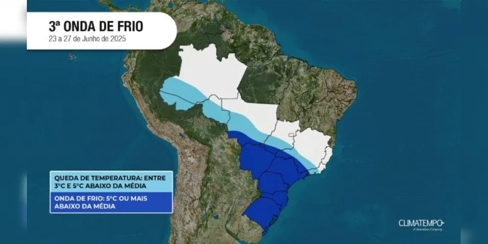 Ar polar começa a ganhar força no Sul a partir de segunda-feira