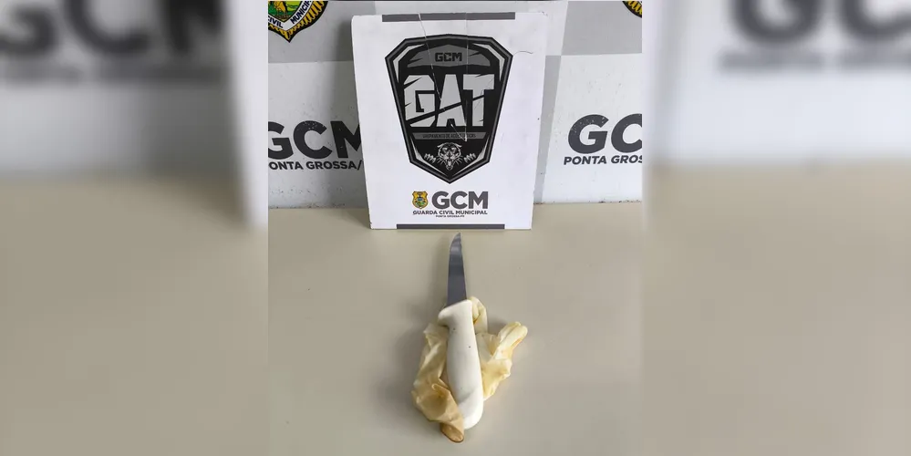 Faca utilizada na tentativa de homicídio