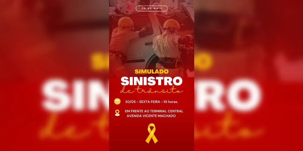 Simulação de acidente acontece nesta sexta-feira, em Ponta Grossa