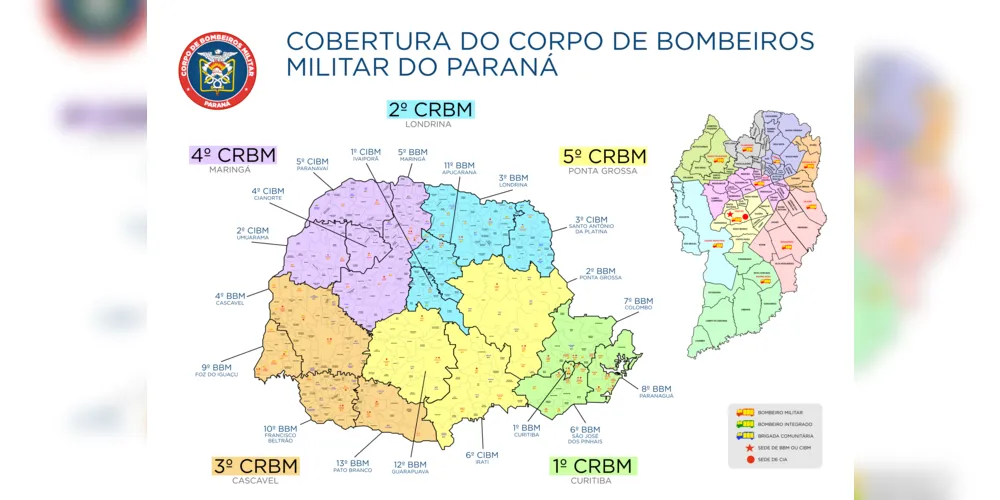 Cobertura do Corpo de Bombeiros no Paraná