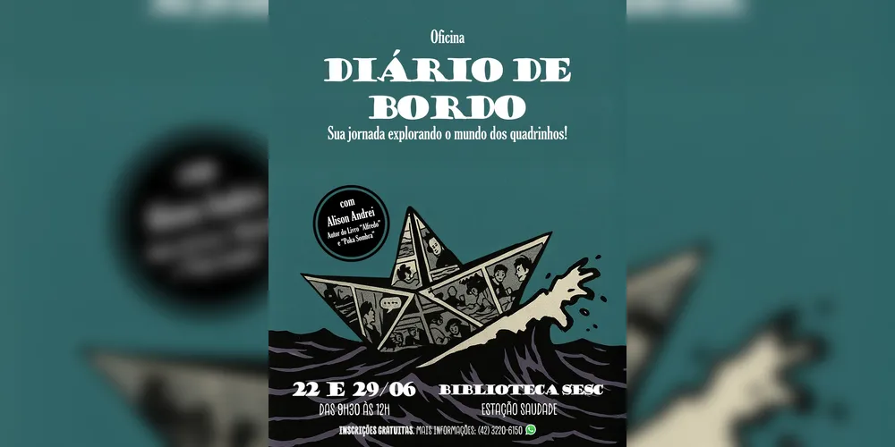 Imagem ilustrativa da imagem Oficina de tirinhas ocorre de 22 a 29 de junho em PG