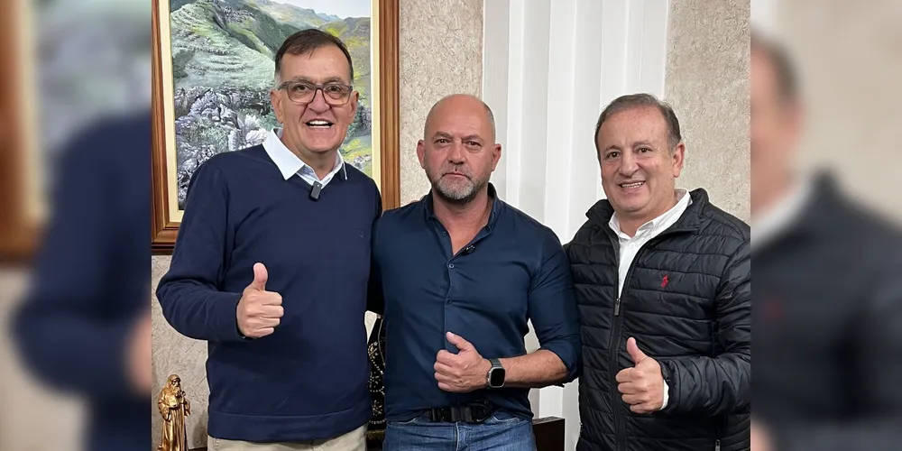 Rildo Leonardi, Coronel Hudson e Moacyr Fadel estiveram reunidos em Tibagi.