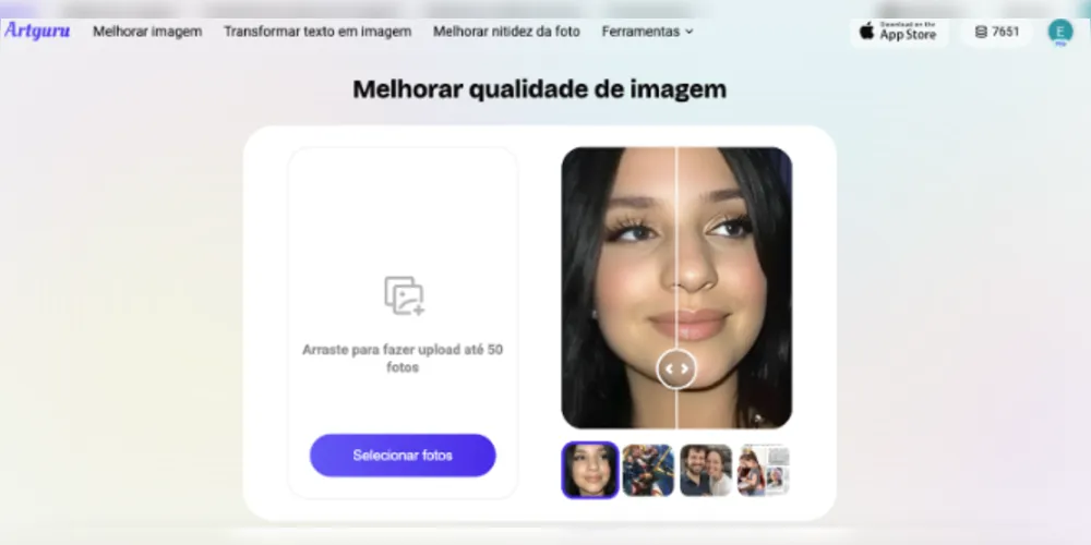 O primeiro passo é carregar a foto