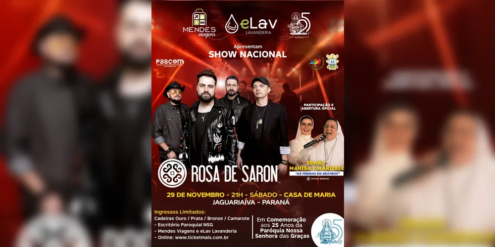 Imagem ilustrativa da imagem Freiras do Beatbox e Rosa de Saron se apresentam em igreja de Jaguariaíva