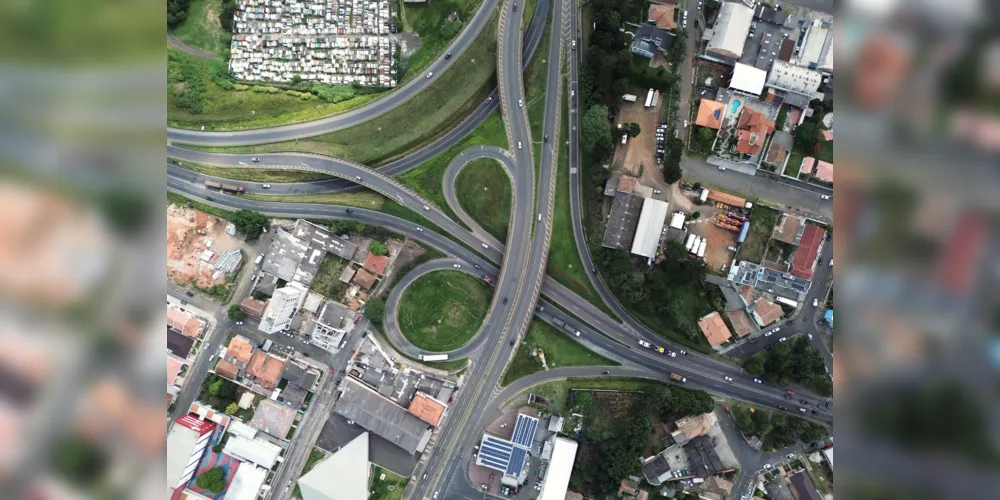 Viaduto Eurico Batista Rosas visto de cima