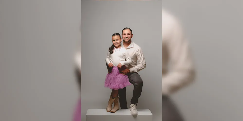 Rullian dos Santos e sua filha Betina Galvão dos Santos