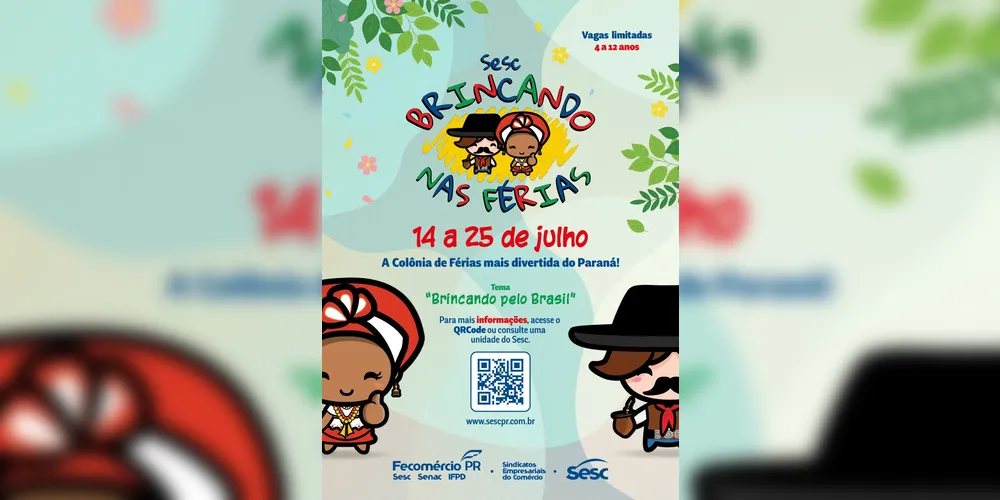 Imagem ilustrativa da imagem Sesc de PG tem inscrições abertas para Colônia de Férias