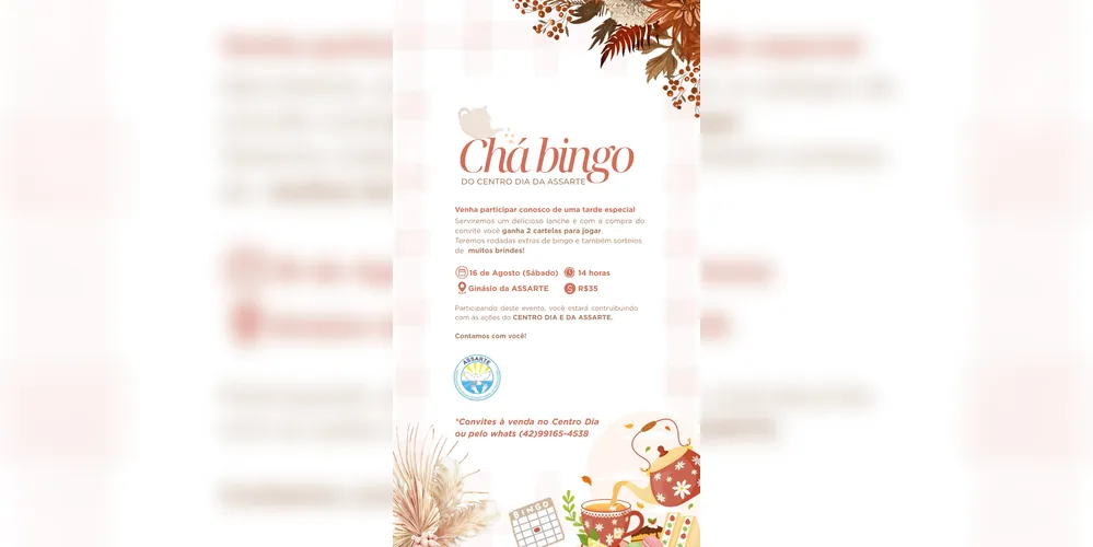 Imagem ilustrativa da imagem Associação Artesanal do Excepcional de PG faz 'Chá Bingo' neste sábado