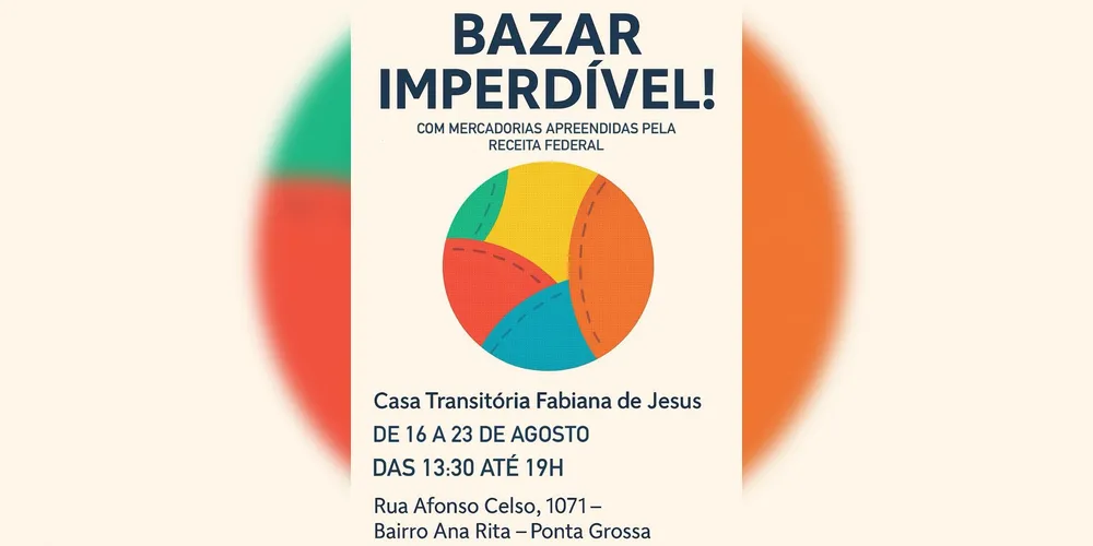 Informações sobre o bazar da Casa Transitória Fabiana de Jesus.