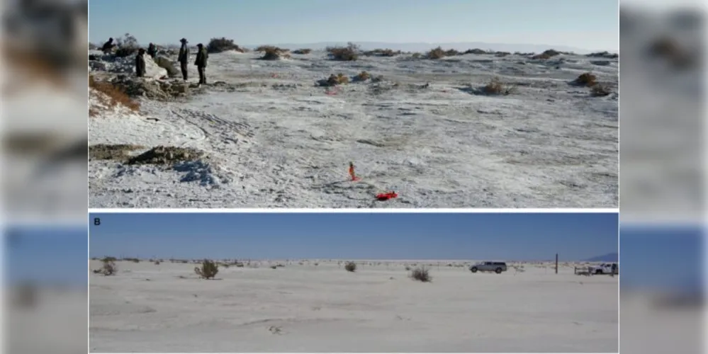 Pegadas foram encontradas no deserto de White Sands, nos Estados Unidos