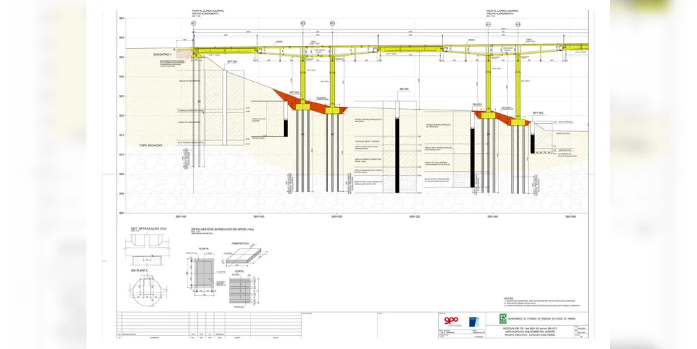 Serão construídas novas fundações e pilares ao lado da estrutura existente para sustentar o alargamento do tabuleiro da ponte.