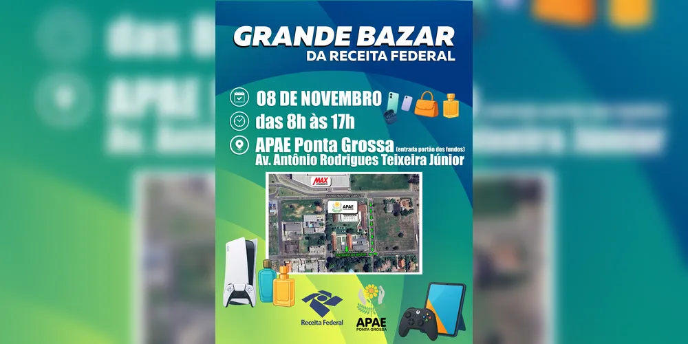 Marcado para o dia 8 de novembro, o bazar acontecerá das 8h às 17h na sede da APAE