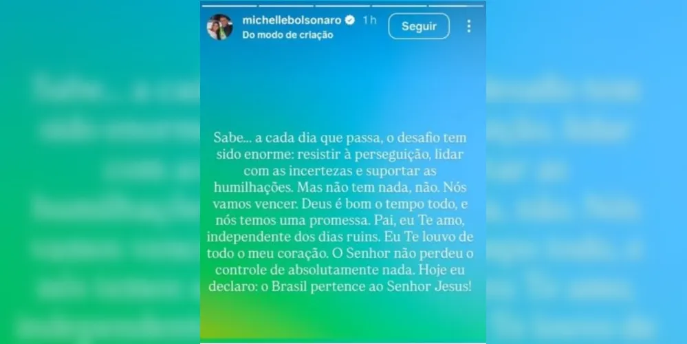 Imagem ilustrativa da imagem Michelle se manifesta após Moraes ordenar monitoramento de Bolsonaro