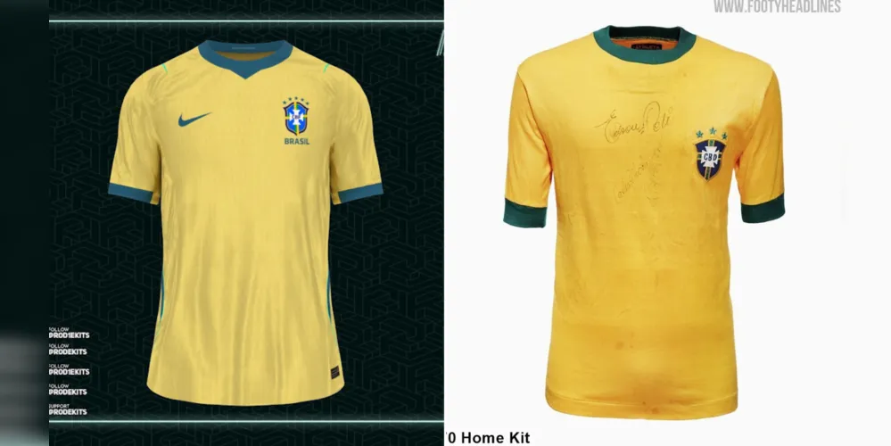 Projeção da camisa da Seleção Brasileira para a Copa do Mundo