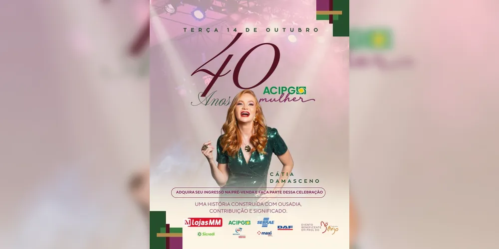 Ingressos para evento no dia 14 de outubro já estão disponíveis
