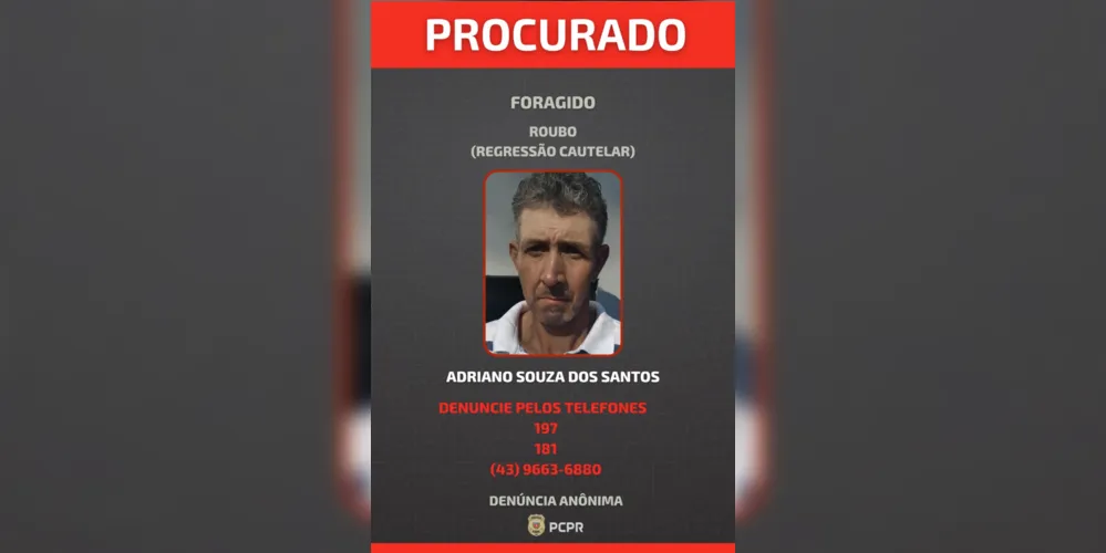 Informações compartilhadas pela PCPR.