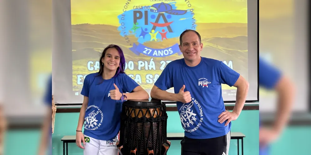 Bruna e o professor Leandro Max Gloeden