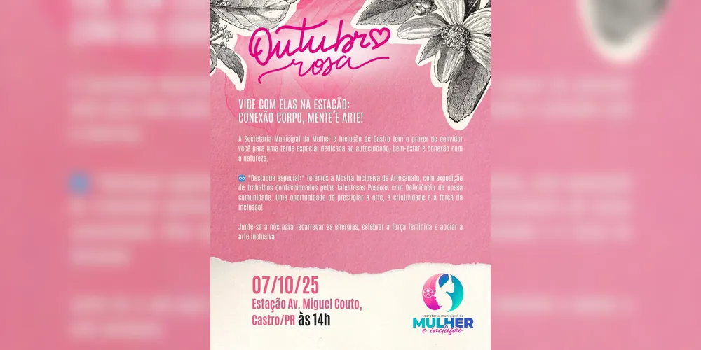 Imagem ilustrativa da imagem 'Vibe com Elas na Estação' promove autocuidado e inclusão em Castro