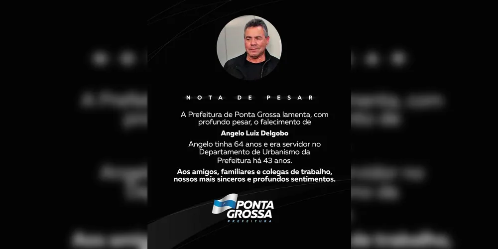 Confira a nota de pesar