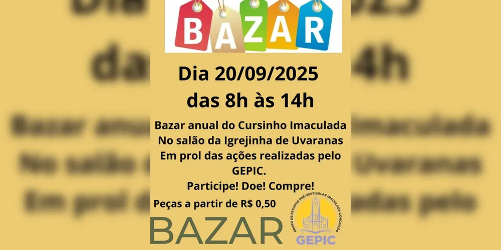 Imagem ilustrativa da imagem 'Igrejinha de Uvaranas' promove bazar com peças a partir de R$ 0,50