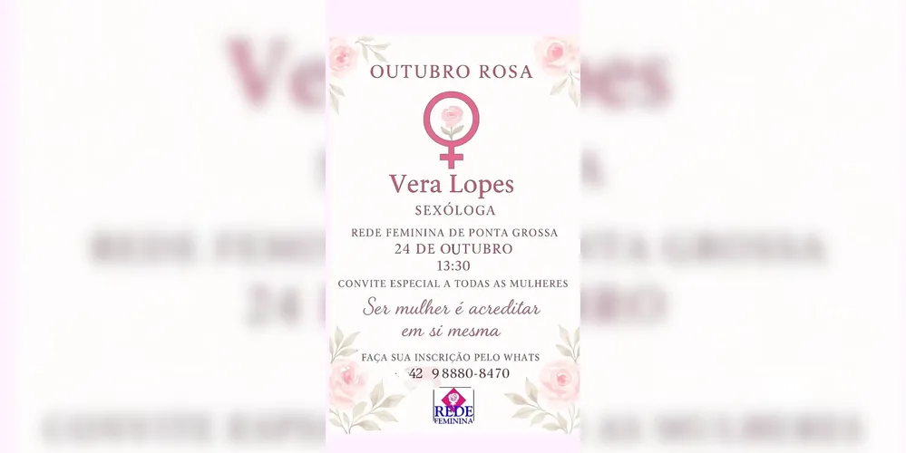 Imagem ilustrativa da imagem Rede Feminina de Combate ao Câncer realiza evento para mulheres nesta sexta