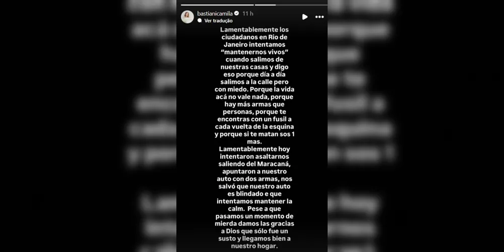 Publicação realizada no instagram