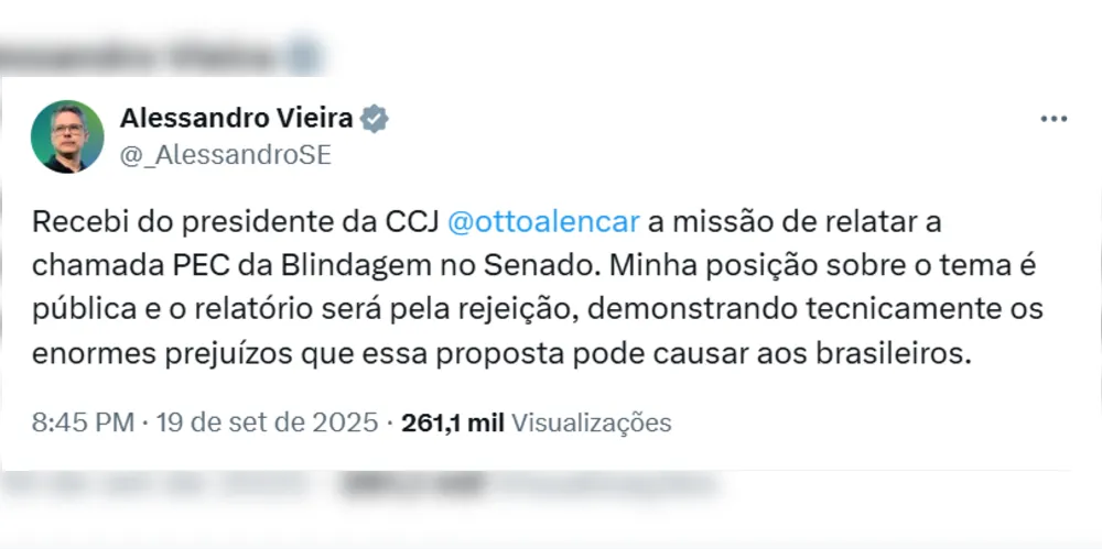Imagem ilustrativa da imagem Relator da PEC da Blindagem no Senado anuncia parecer pela rejeição
