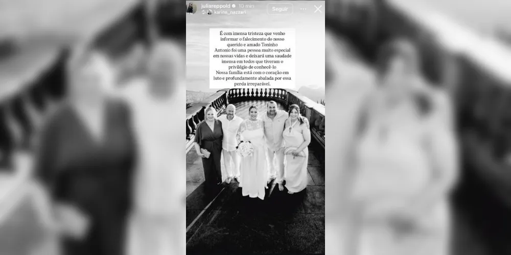 A filha da vítima fez uma homenagem e confirmou a informação através de uma rede social