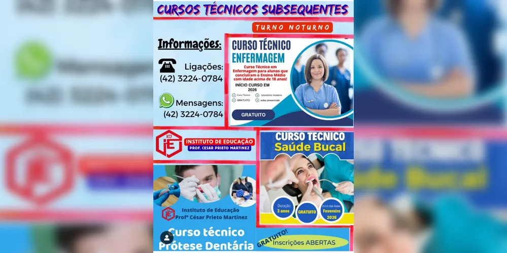 Imagem ilustrativa da imagem Instituto de Educação abre inscrições para cursos técnicos em PG