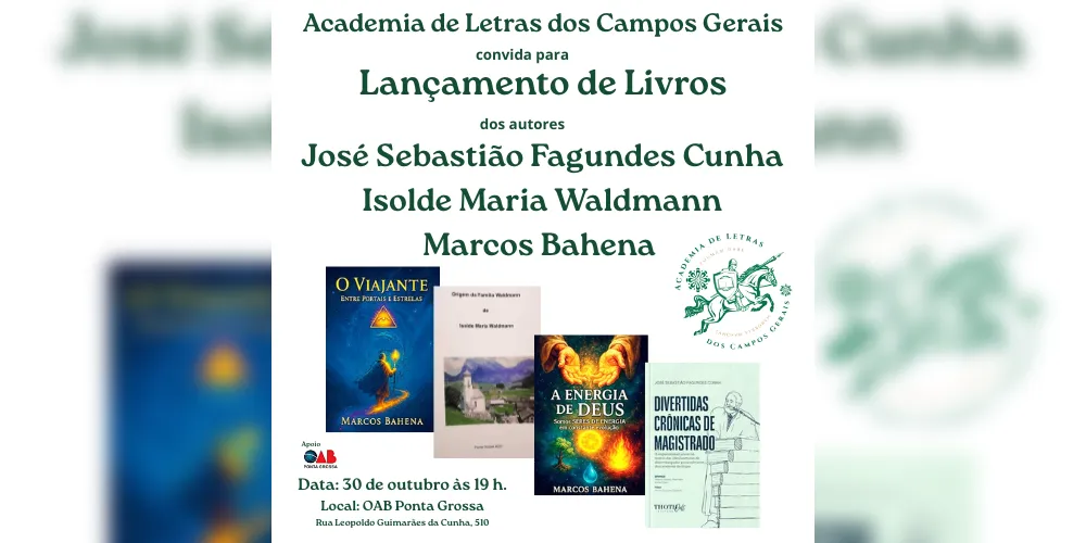 Livros que serão lançados no evento